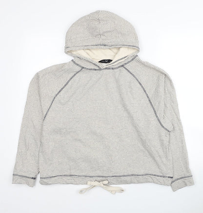 F&F Womens Multicoloured Striped Cotton Pullover Hoodie Size 14 Pullover