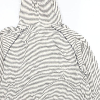 F&F Womens Multicoloured Striped Cotton Pullover Hoodie Size 14 Pullover