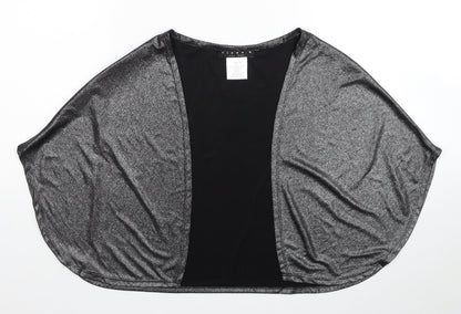 Tiana B Womens Grey Polyester Wrap Blouse Size 12 V-Neck - Cropped Metallic