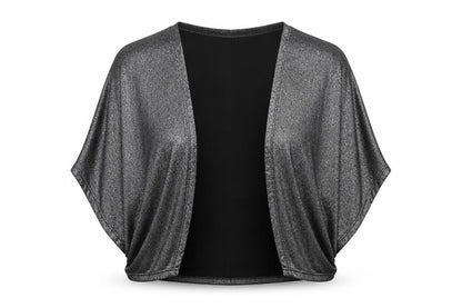 Tiana B Womens Grey Polyester Wrap Blouse Size 12 V-Neck - Cropped Metallic