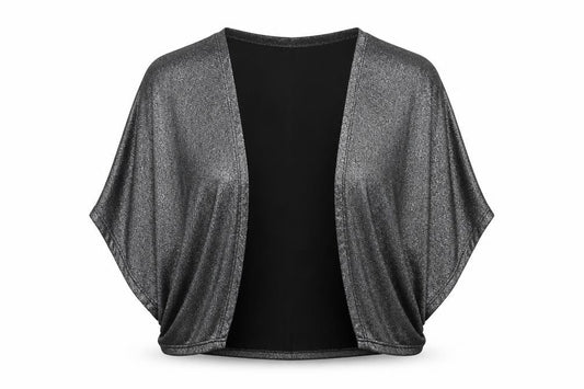 Tiana B Womens Grey Polyester Wrap Blouse Size 12 V-Neck - Cropped Metallic