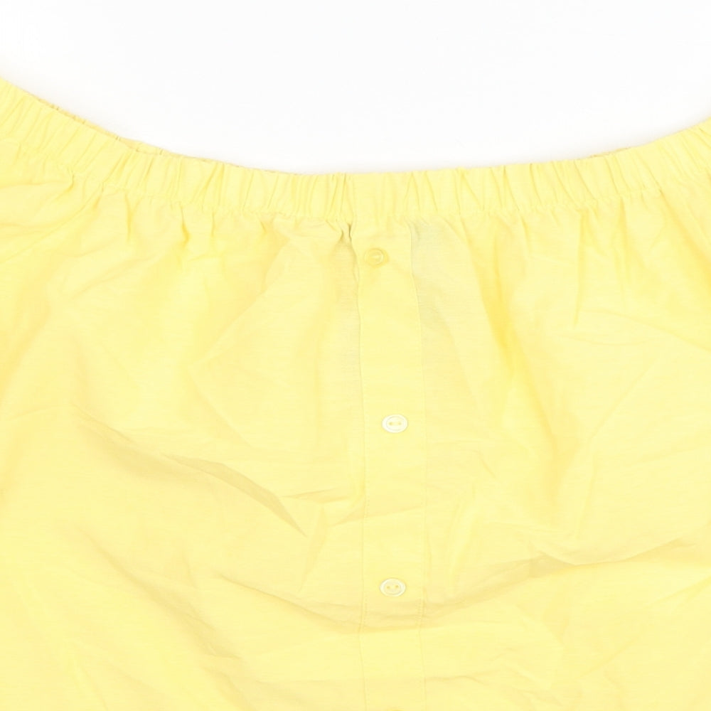 Atmosphere Womens Yellow Cotton Basic T-Shirt Size 12 Square Neck