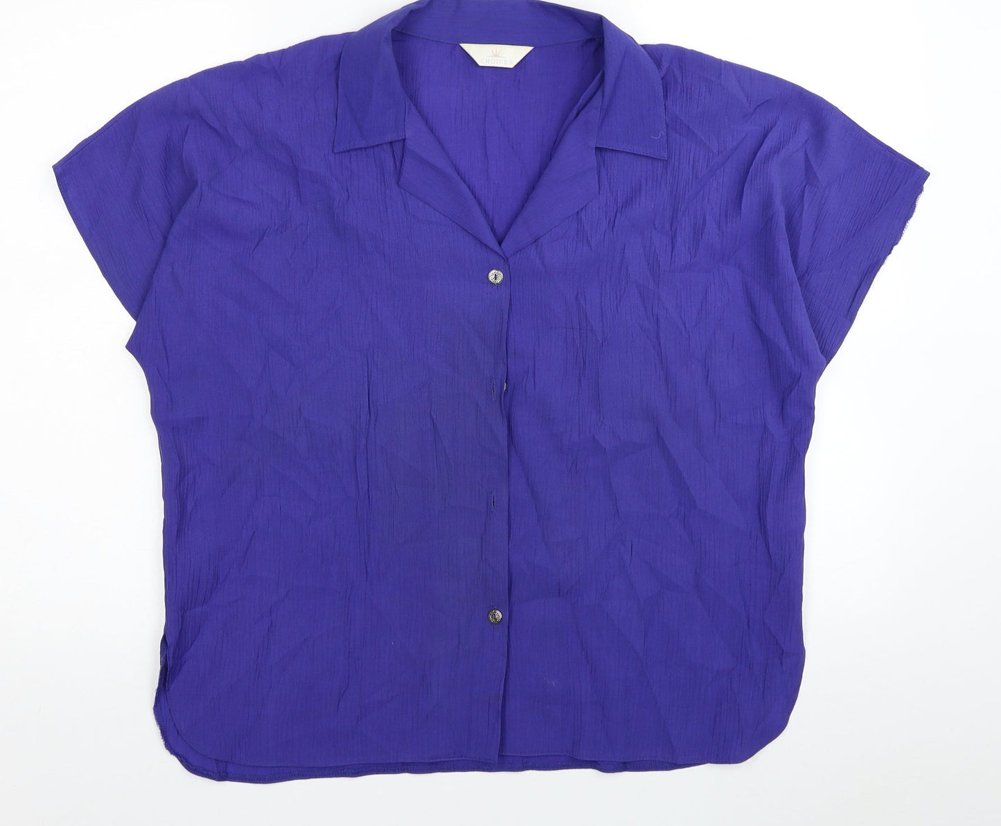 Choices Womens Purple Viscose Basic Button-Up Size 16 Collared