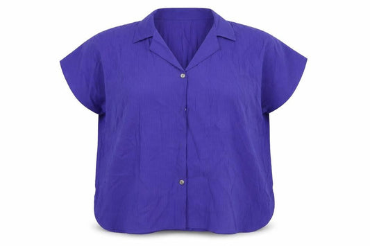 Choices Womens Purple Viscose Basic Button-Up Size 16 Collared