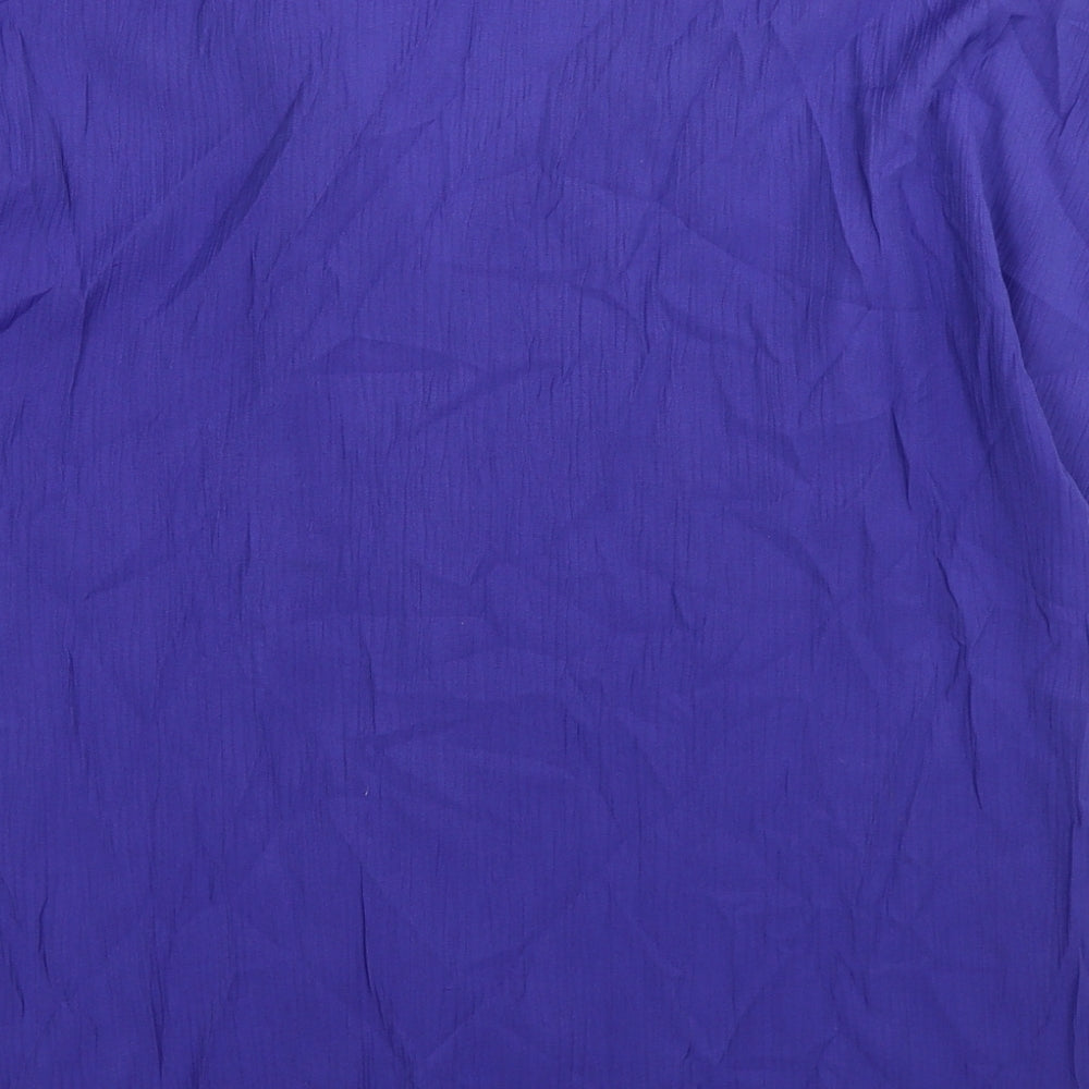 Choices Womens Purple Viscose Basic Button-Up Size 16 Collared