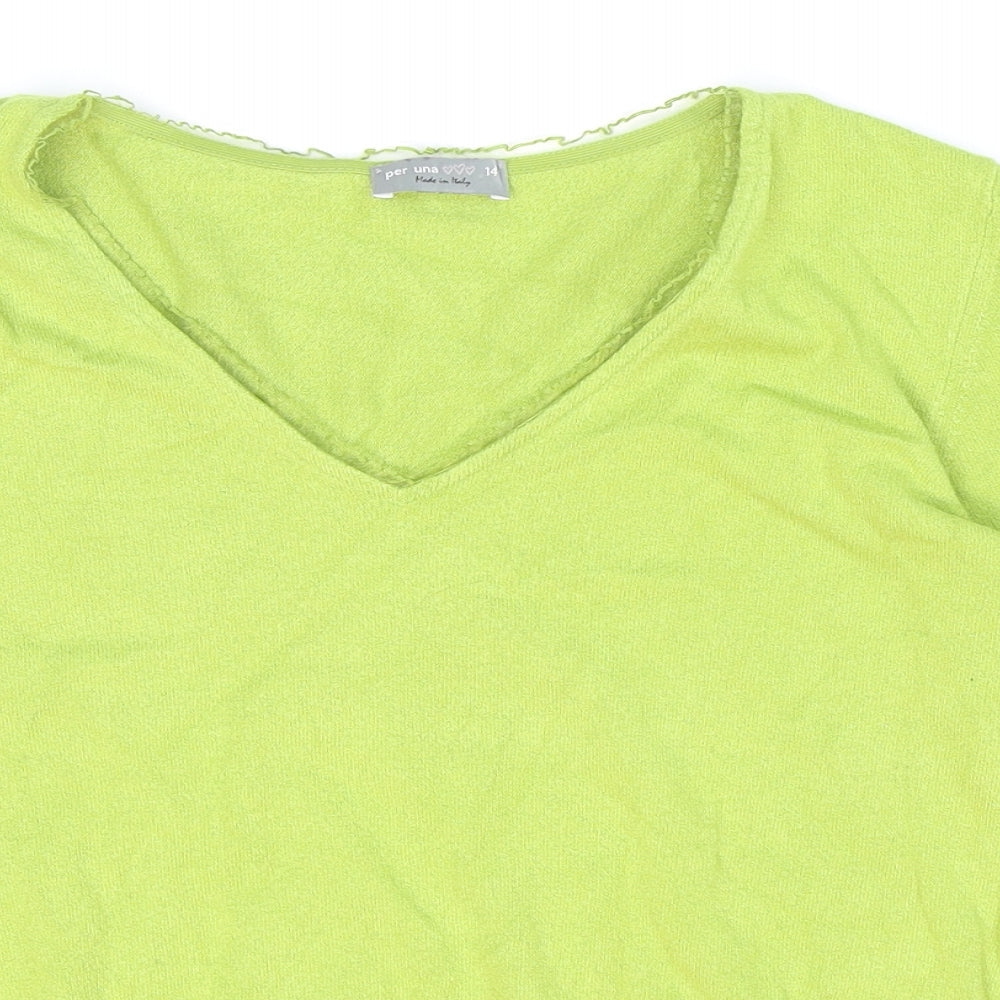 Womens UK Size 14 Marks and Spencer Green Pullover Jumper