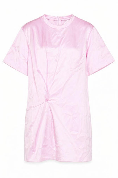 Zara Womens Pink Polyester Shift Size S Round Neck Pullover - Knotted