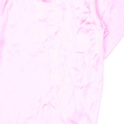 Zara Womens Pink Polyester Shift Size S Round Neck Pullover - Knotted