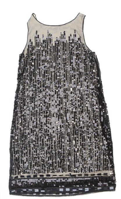 Monsoon Womens Black Nylon Sheath Size 10 Round Neck Pullover