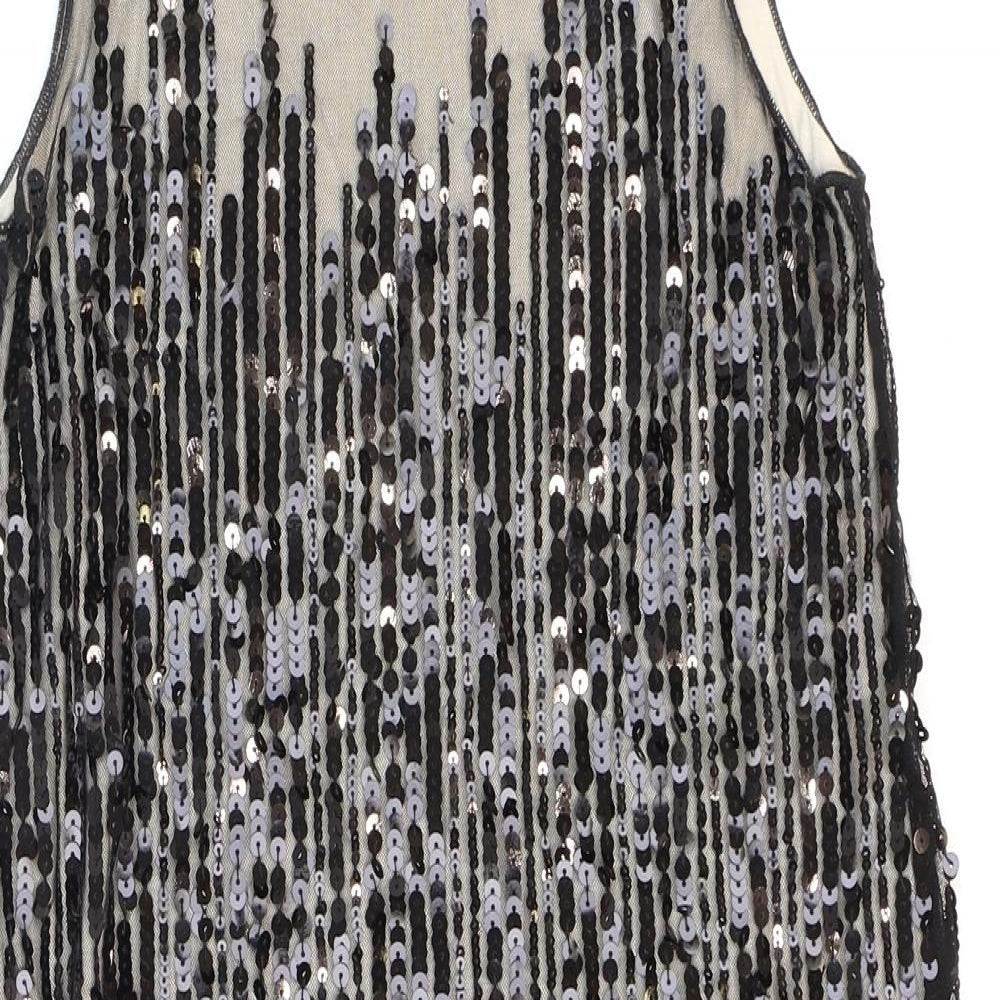 Monsoon Womens Black Nylon Sheath Size 10 Round Neck Pullover