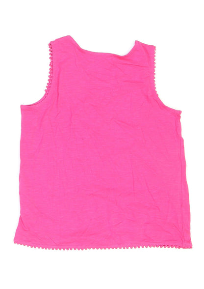 Pepperts Girls Pink Cotton Basic T-Shirt Size 10 Years Round Neck Pullover - 10-12 Years
