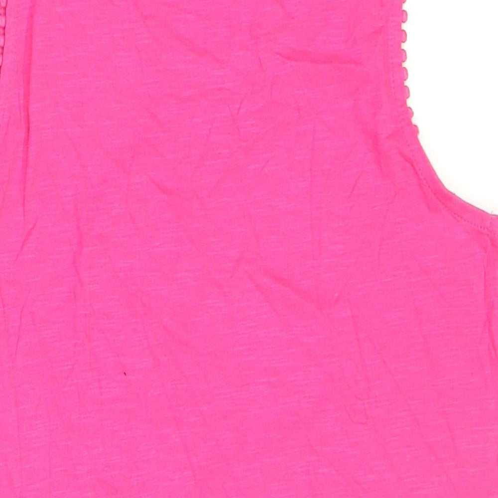 Pepperts Girls Pink Cotton Basic T-Shirt Size 10 Years Round Neck Pullover - 10-12 Years