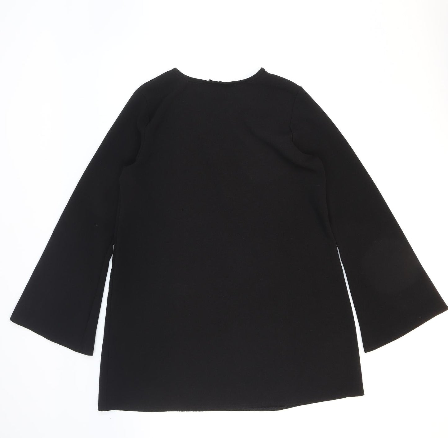Boohoo Womens Black Polyester Shift Size 12 V-Neck Pullover