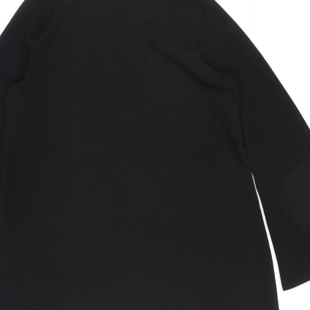 Boohoo Womens Black Polyester Shift Size 12 V-Neck Pullover