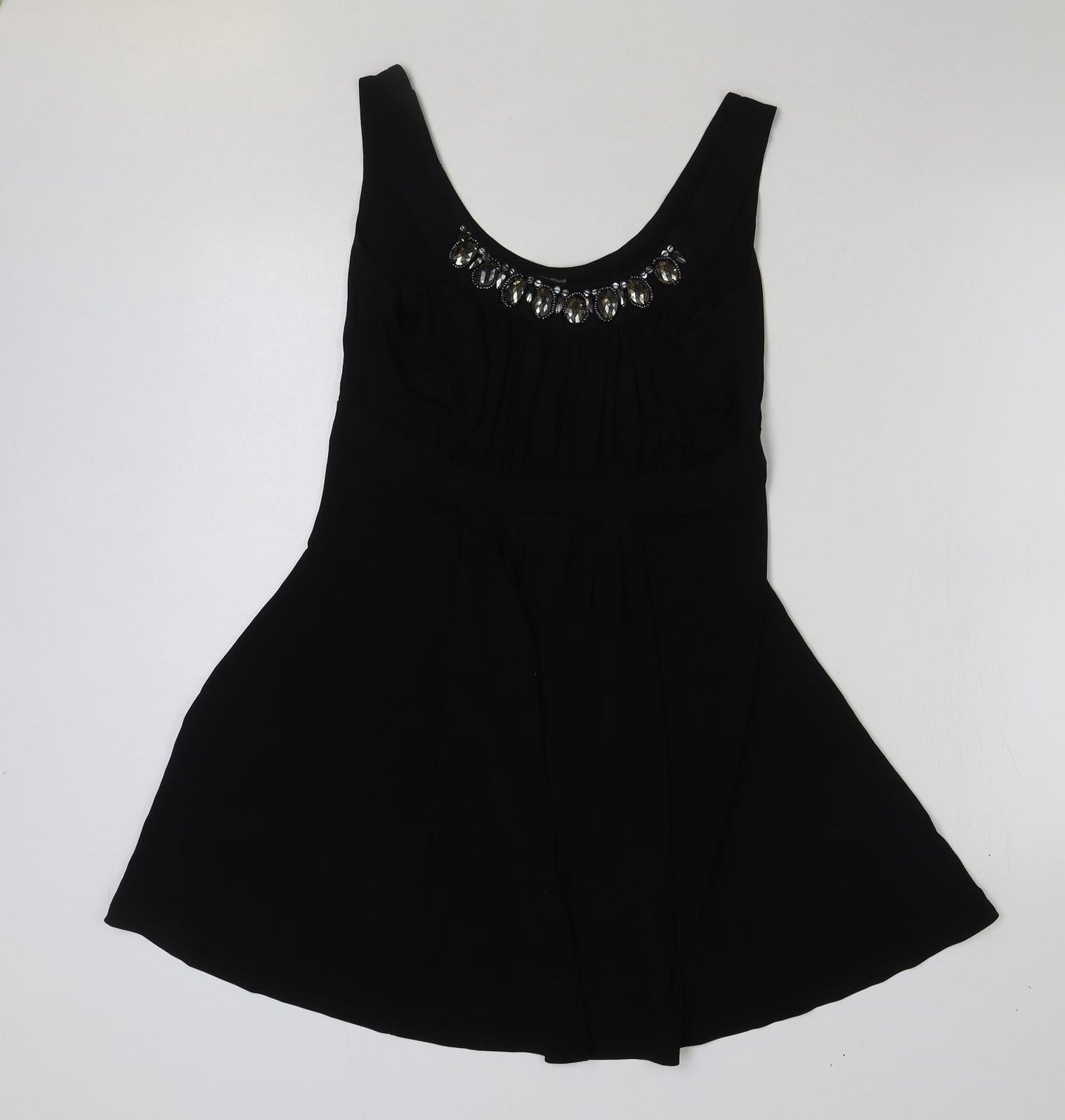 TU Womens Black Polyester A-Line Size 12 Scoop Neck Pullover