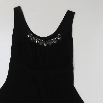 TU Womens Black Polyester A-Line Size 12 Scoop Neck Pullover