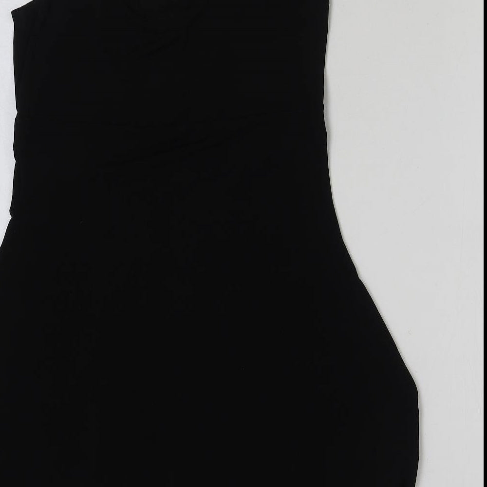 TU Womens Black Polyester A-Line Size 12 Scoop Neck Pullover