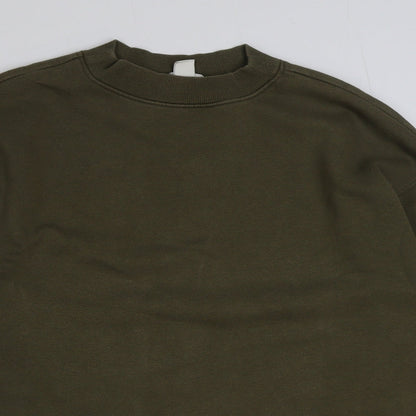 H&M Womens Green Polyester Pullover Sweatshirt Size M Pullover - Vive Les Femmes