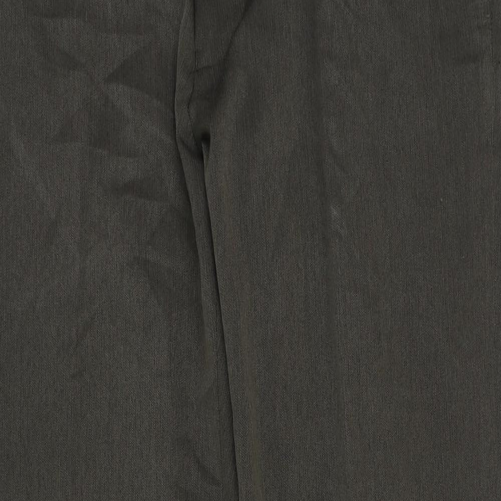 Marks and Spencer Mens Green Polyester Trousers Size 36 in L31 in Regular Hook & Eye