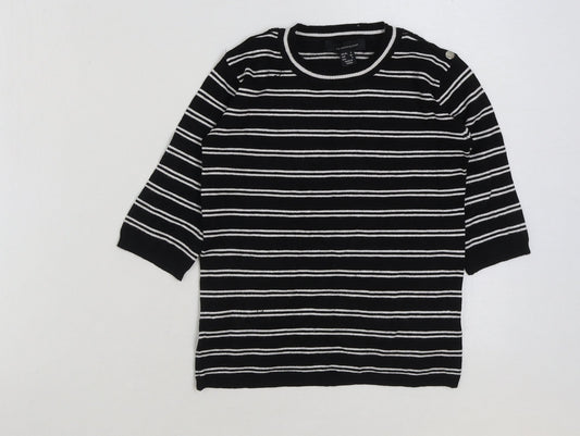 Womens UK Size 8 Atmosphere Black Basic T-Shirt