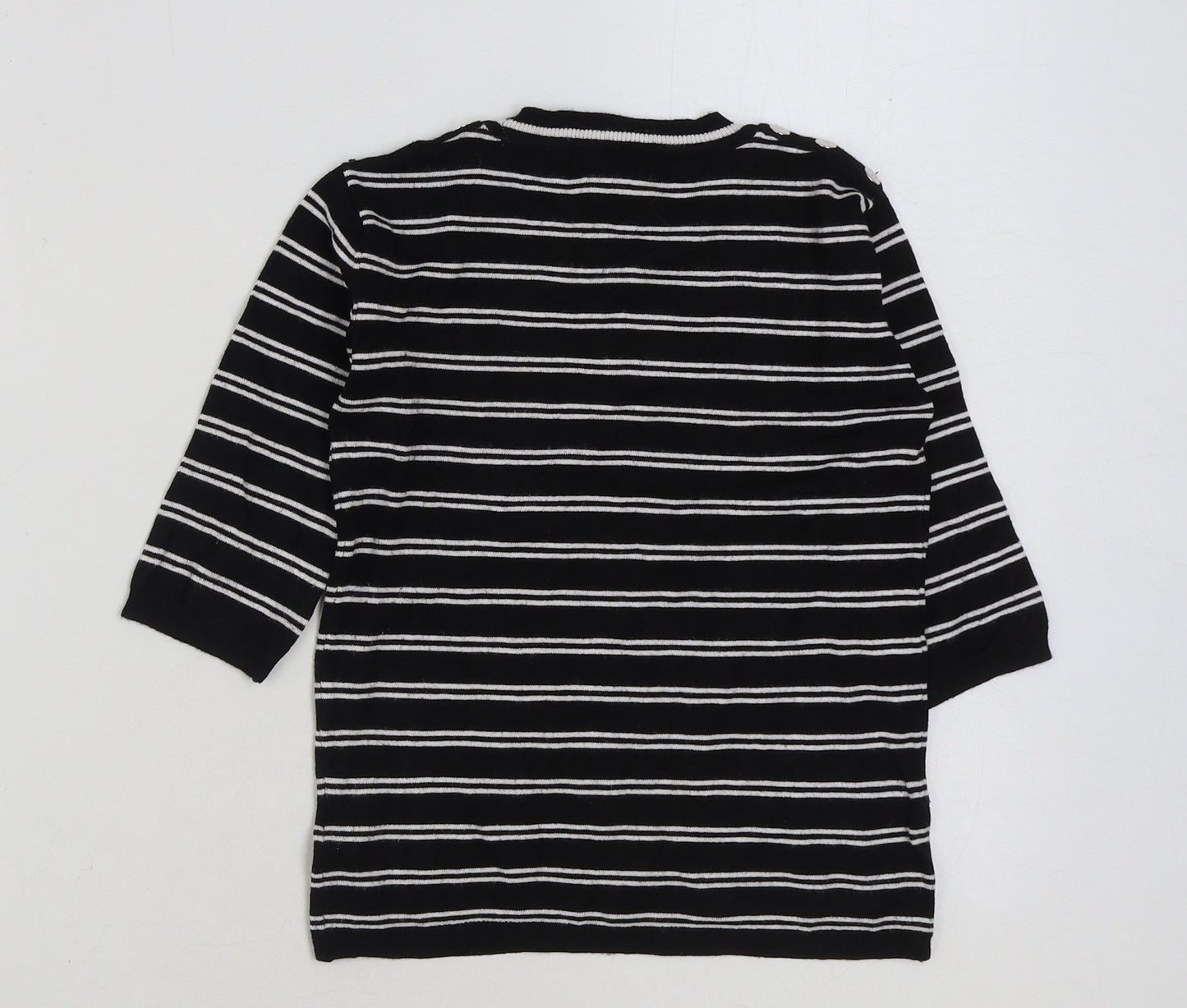 Womens UK Size 8 Atmosphere Black Basic T-Shirt