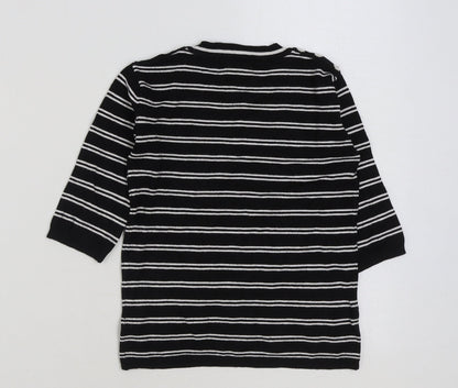 Womens UK Size 8 Atmosphere Black Basic T-Shirt