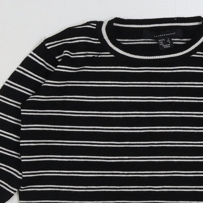 Womens UK Size 8 Atmosphere Black Basic T-Shirt
