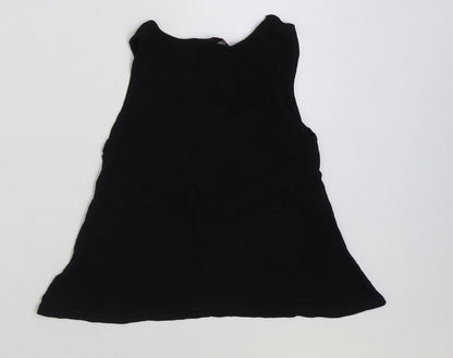 Boohoo Womens Black Polyester Basic Tank Size 10 Scoop Neck
