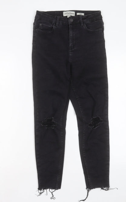 New Look Womens Black Cotton Skinny Jeans Size 8 L25 in Regular Button - Lift & Shape