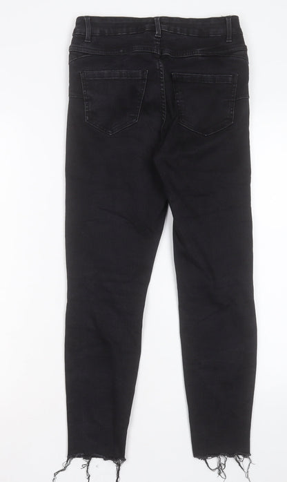 New Look Womens Black Cotton Skinny Jeans Size 8 L25 in Regular Button - Lift & Shape