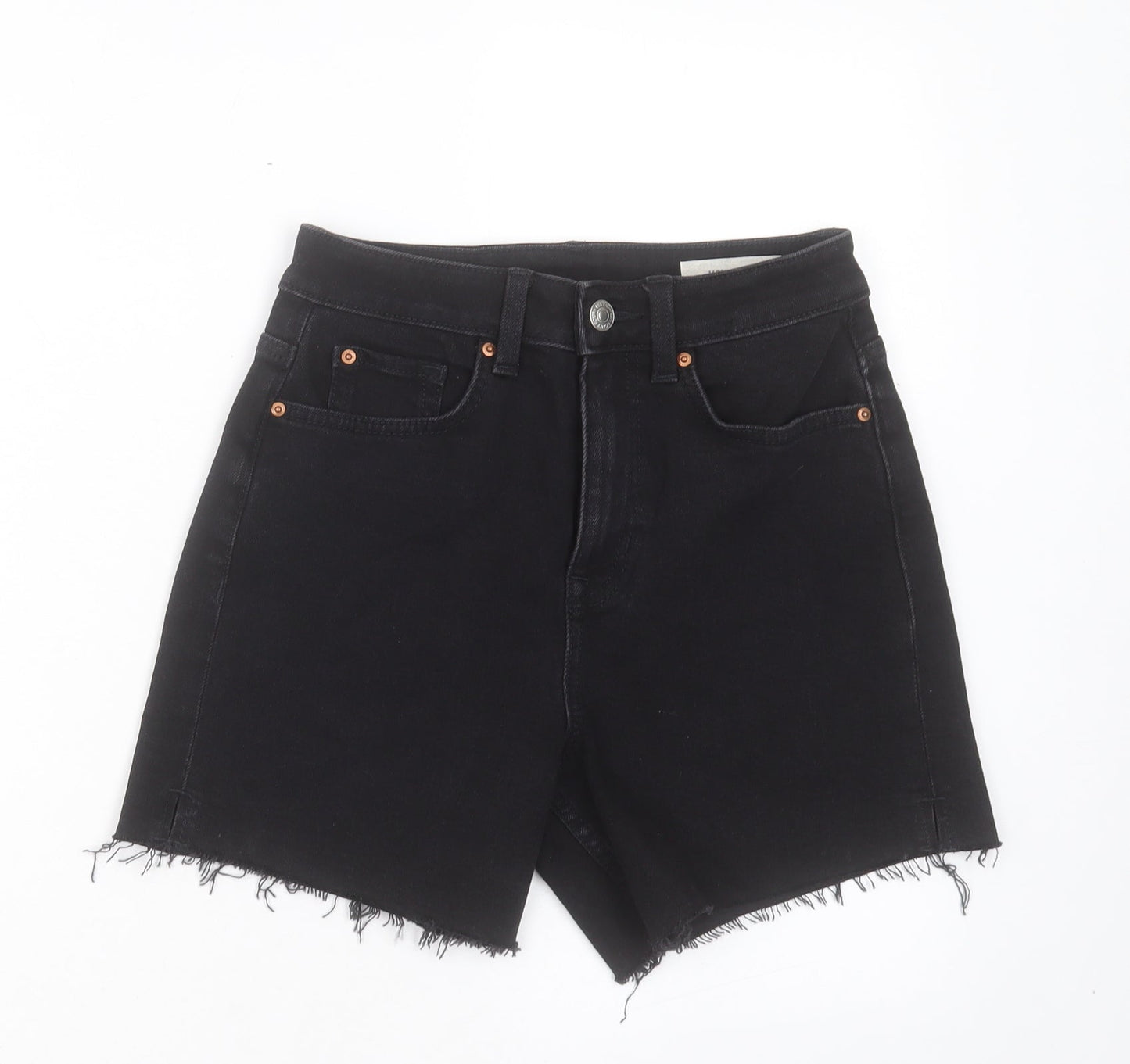 Marks and Spencer Womens Black Camel Cut-Off Shorts Size 6 L5 in Regular Button