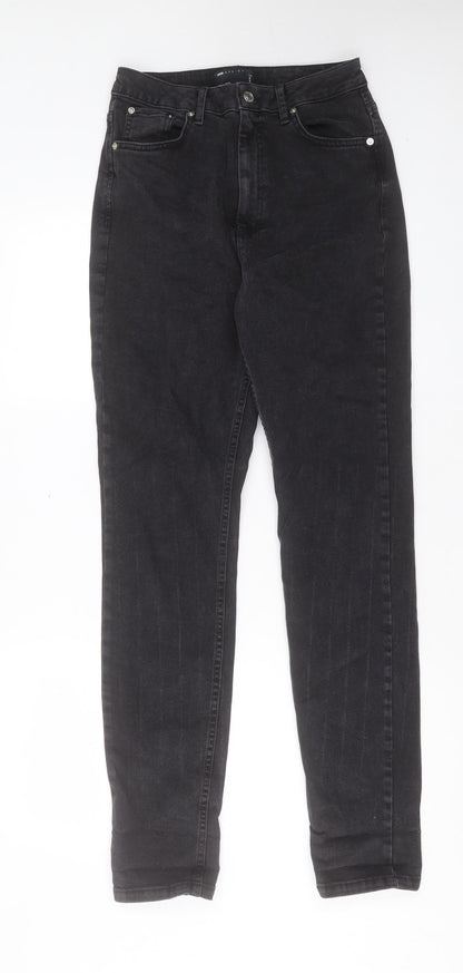 ASOS Womens Black Cotton Straight Jeans Size 25 in L36 in Regular Button
