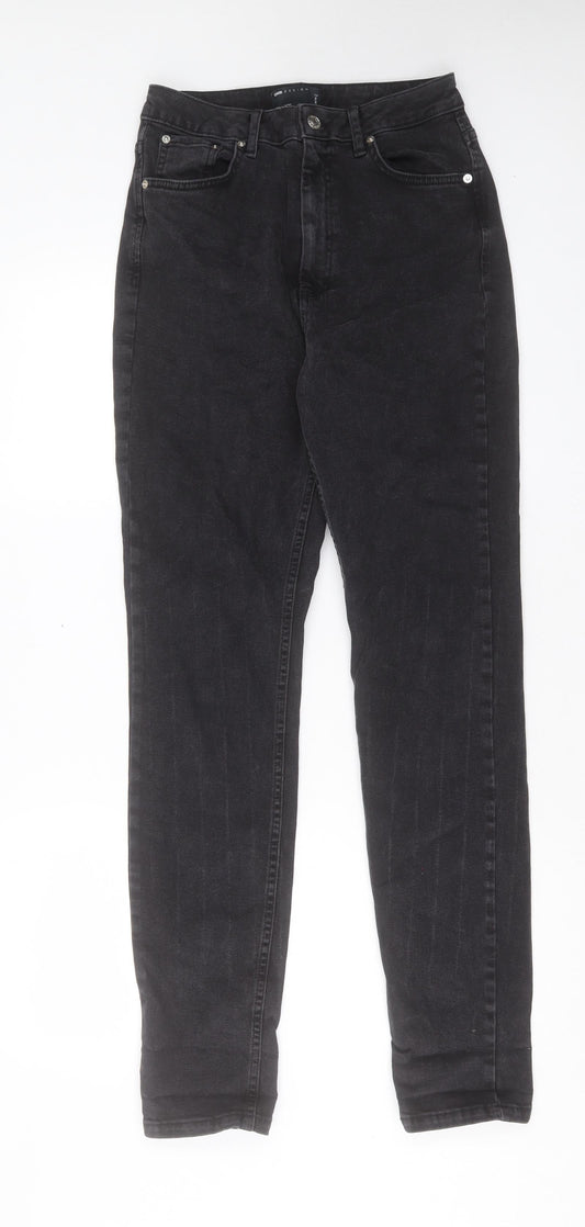 ASOS Womens Black Cotton Straight Jeans Size 25 in L36 in Regular Button