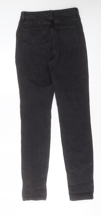 ASOS Womens Black Cotton Straight Jeans Size 25 in L36 in Regular Button
