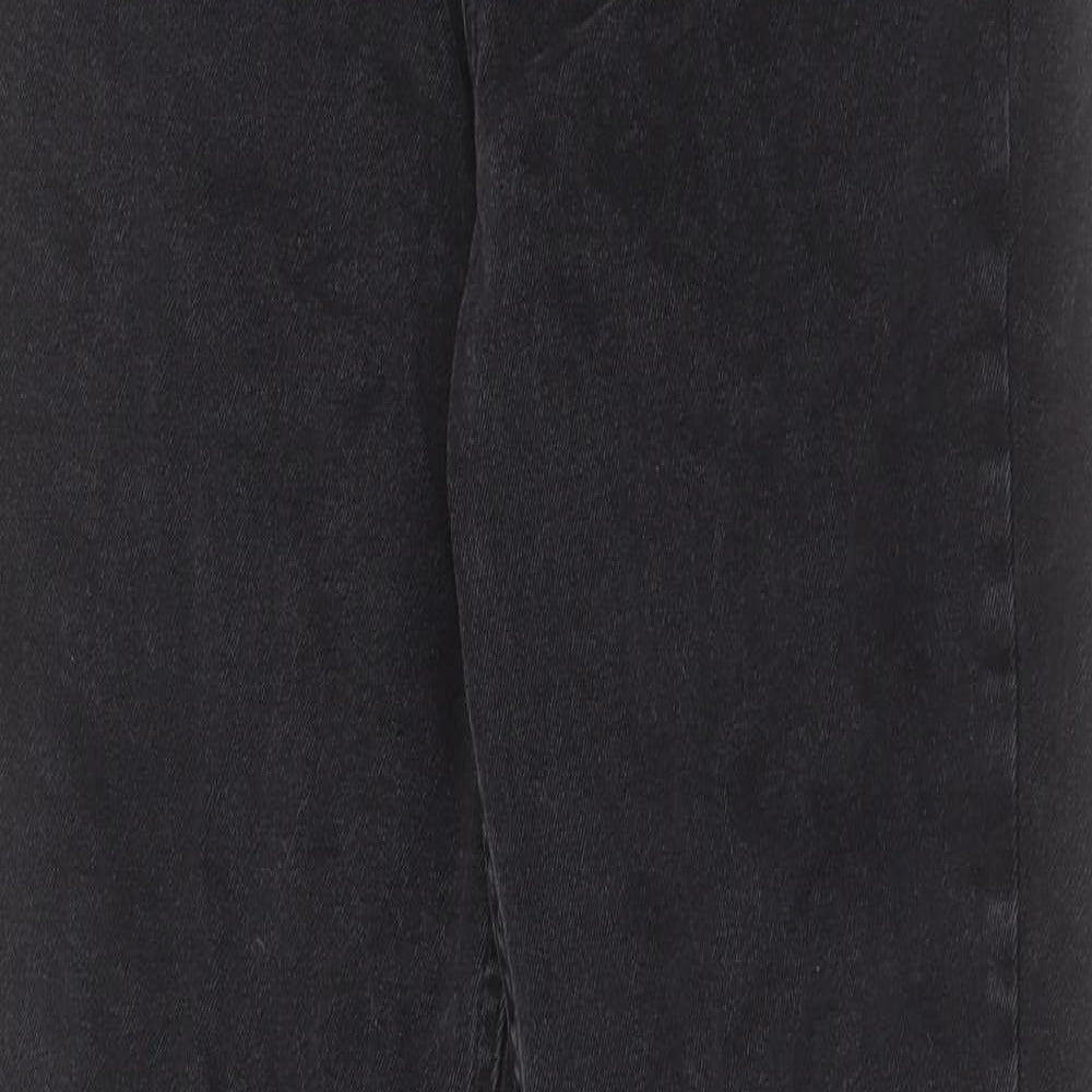 ASOS Womens Black Cotton Straight Jeans Size 25 in L36 in Regular Button