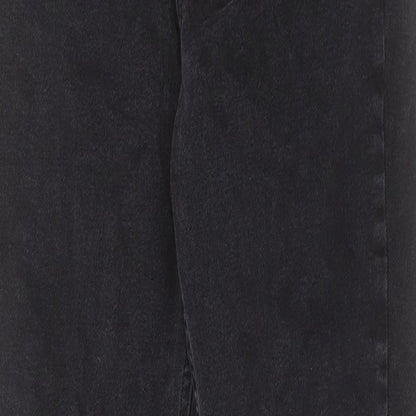 ASOS Womens Black Cotton Straight Jeans Size 25 in L36 in Regular Button