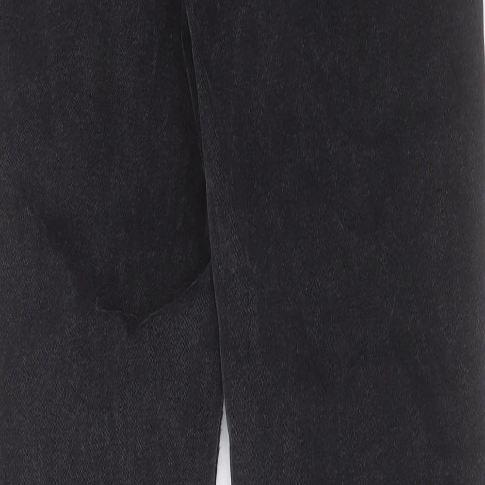 ASOS Womens Black Cotton Straight Jeans Size 25 in L36 in Regular Button
