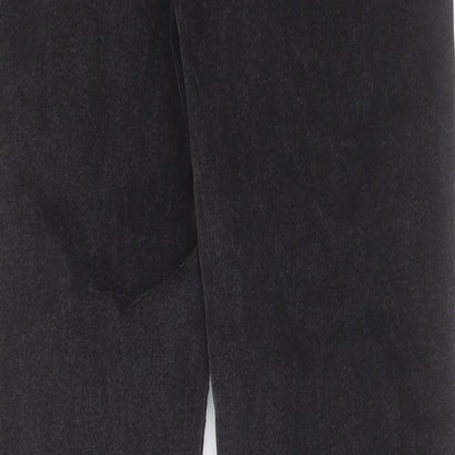 ASOS Womens Black Cotton Straight Jeans Size 25 in L36 in Regular Button