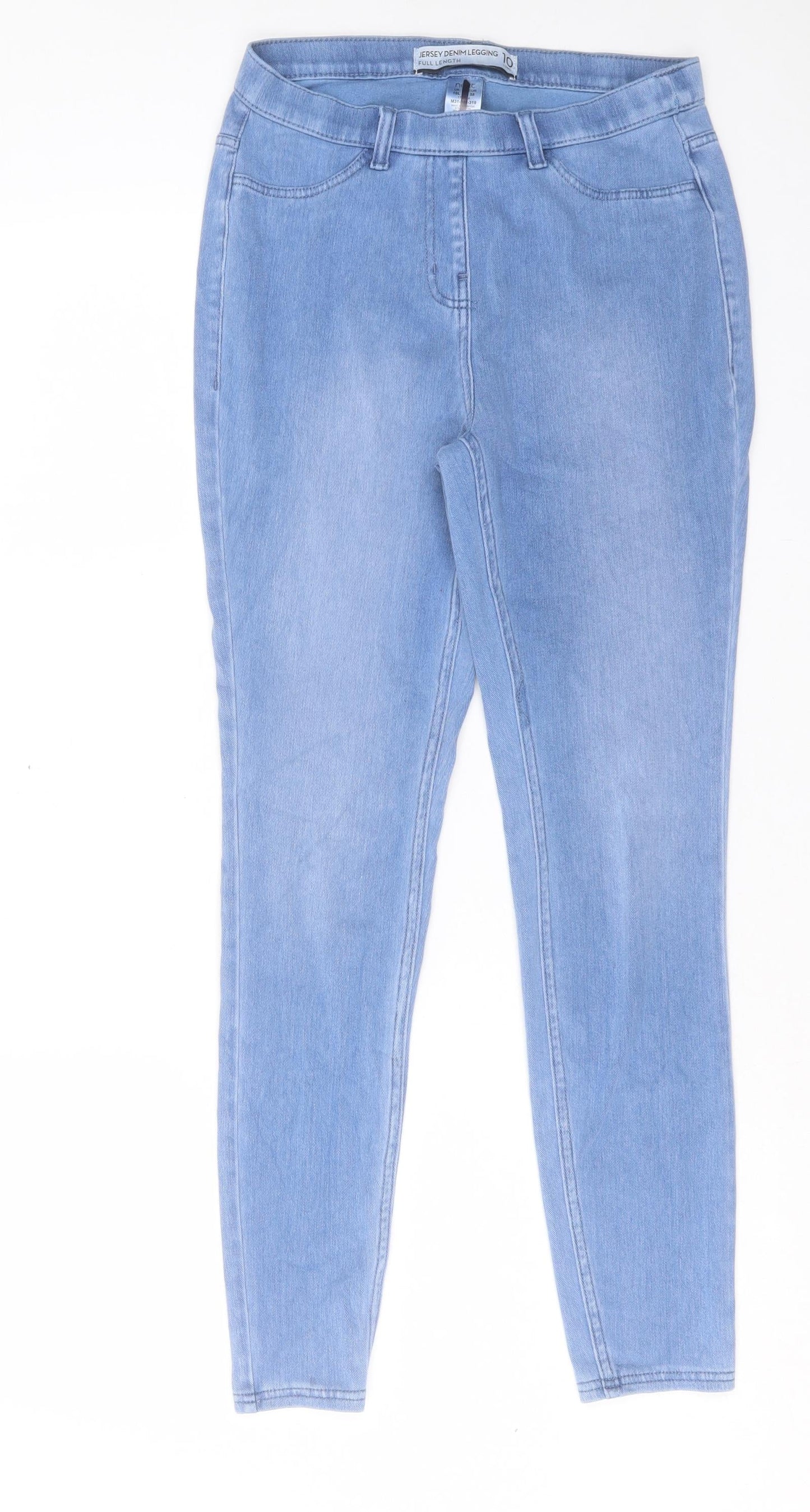 Denim & Co. Womens Blue Cotton Skinny Jeans Size 10 L28 in Regular Button