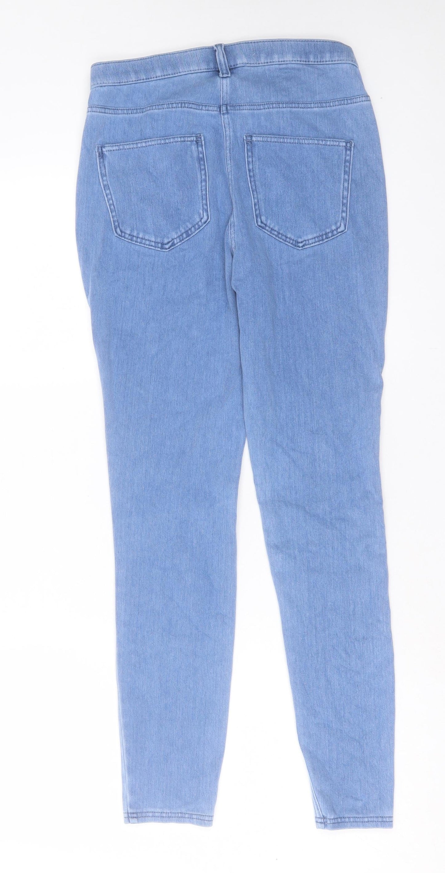 Denim & Co. Womens Blue Cotton Skinny Jeans Size 10 L28 in Regular Button