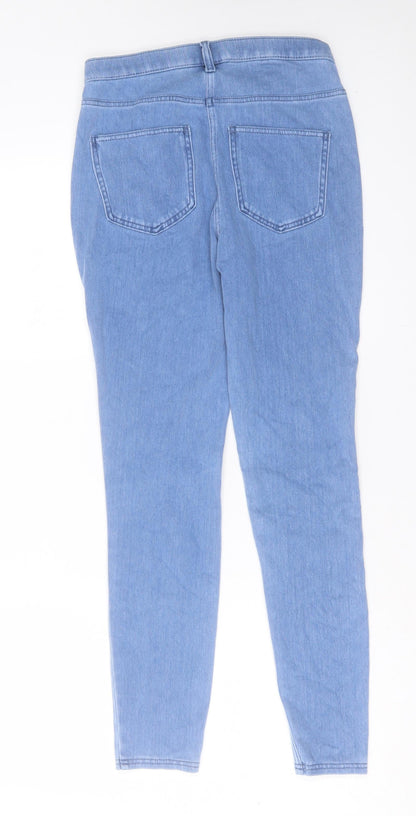 Denim & Co. Womens Blue Cotton Skinny Jeans Size 10 L28 in Regular Button