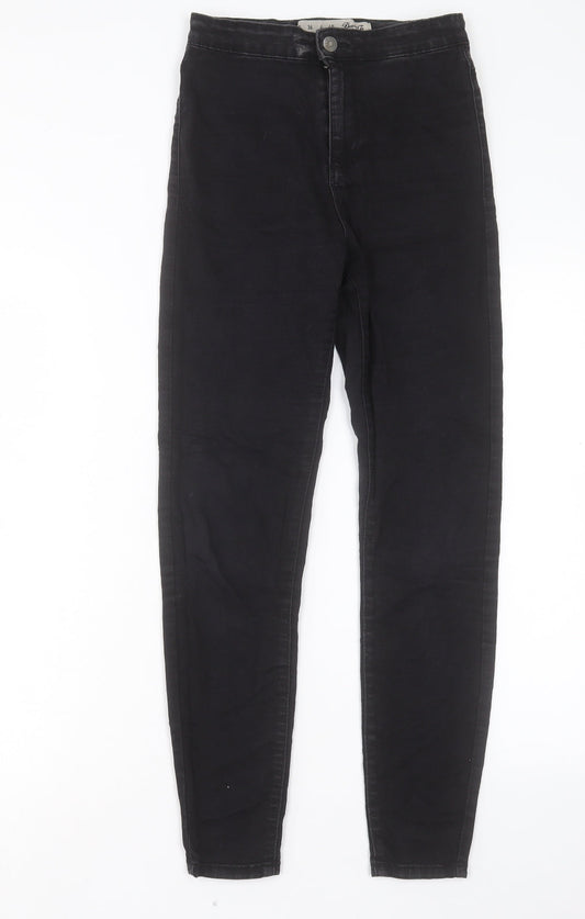 Denim & Co. Womens Black Cotton Skinny Jeans Size 8 L27 in Regular Button