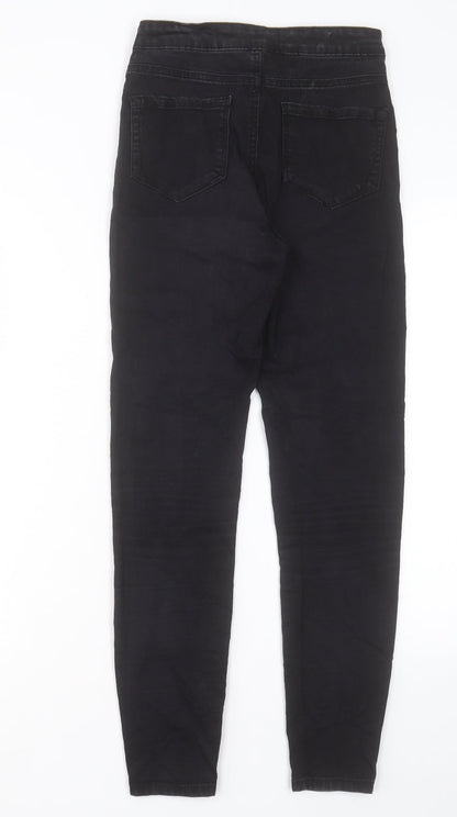 Denim & Co. Womens Black Cotton Skinny Jeans Size 8 L27 in Regular Button