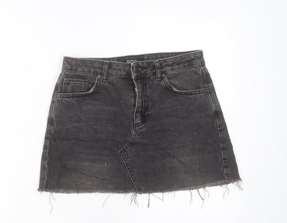 BDG Womens Black Cotton A-Line Skirt Size S Button