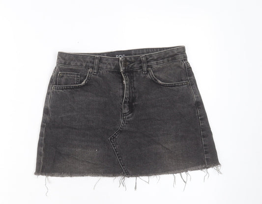 BDG Womens Black Cotton A-Line Skirt Size S Button