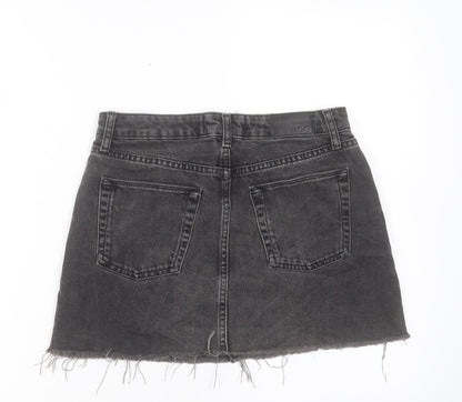 BDG Womens Black Cotton A-Line Skirt Size S Button