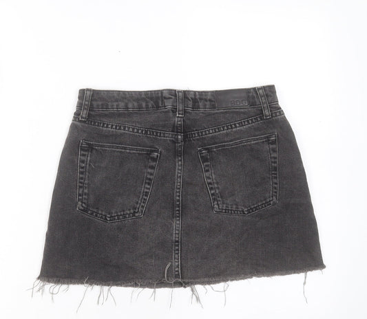 BDG Womens Black Cotton A-Line Skirt Size S Button