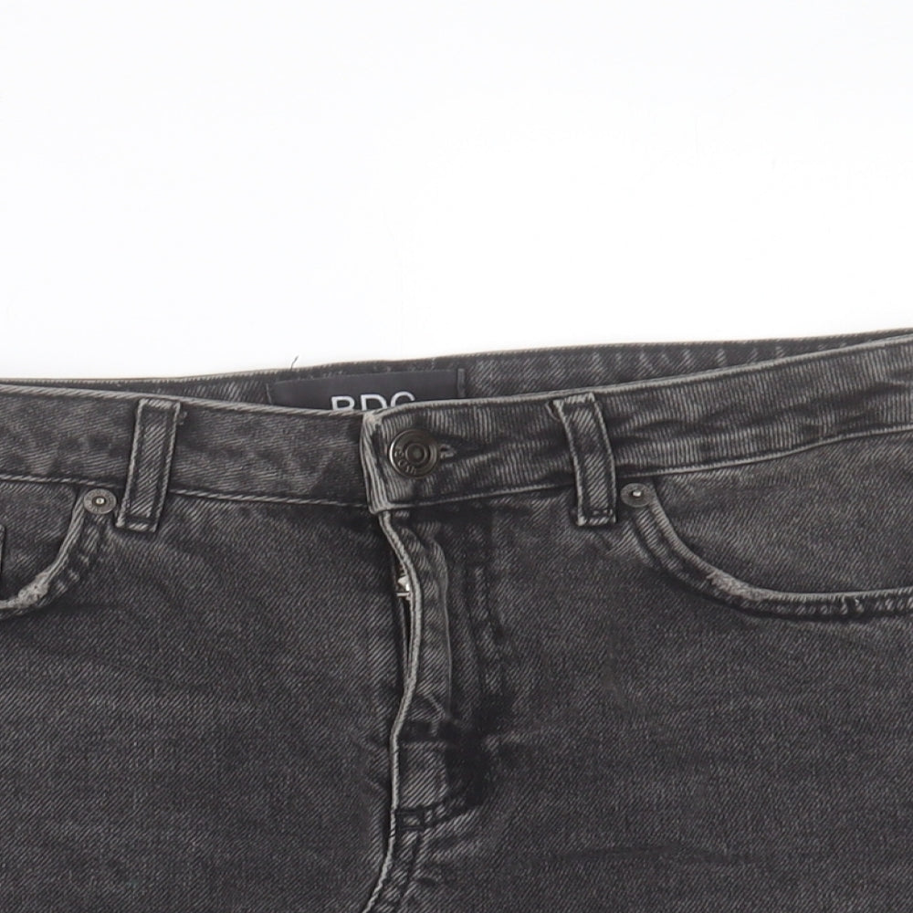 BDG Womens Black Cotton A-Line Skirt Size S Button