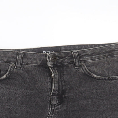 BDG Womens Black Cotton A-Line Skirt Size S Button