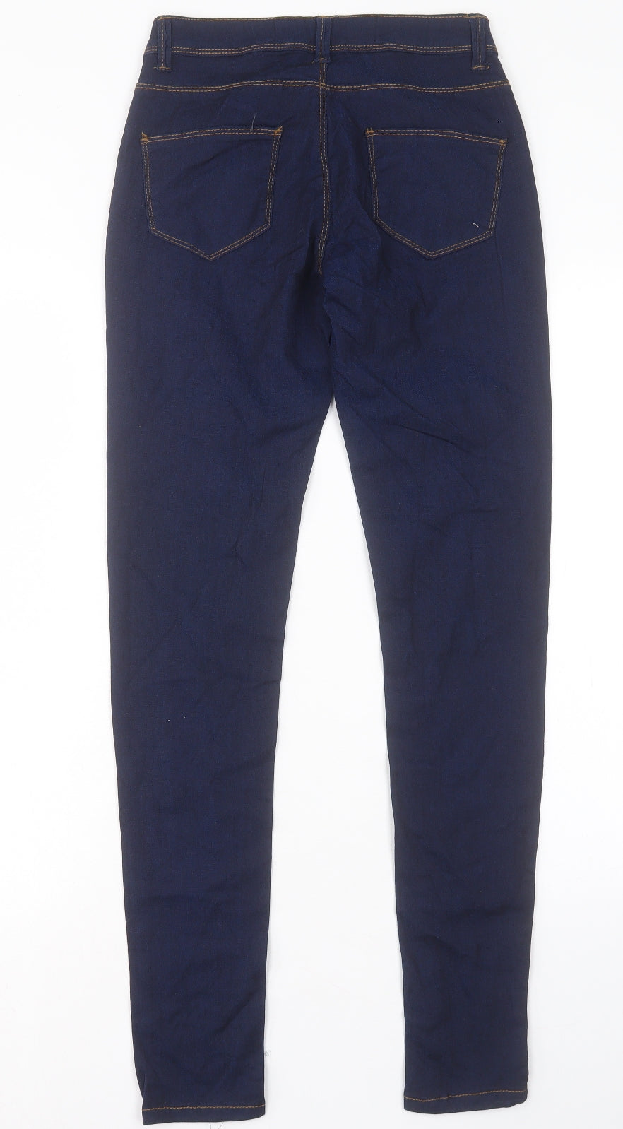 Denim & Co. Womens Blue Cotton Skinny Jeans Size 4 L30 in Regular Button